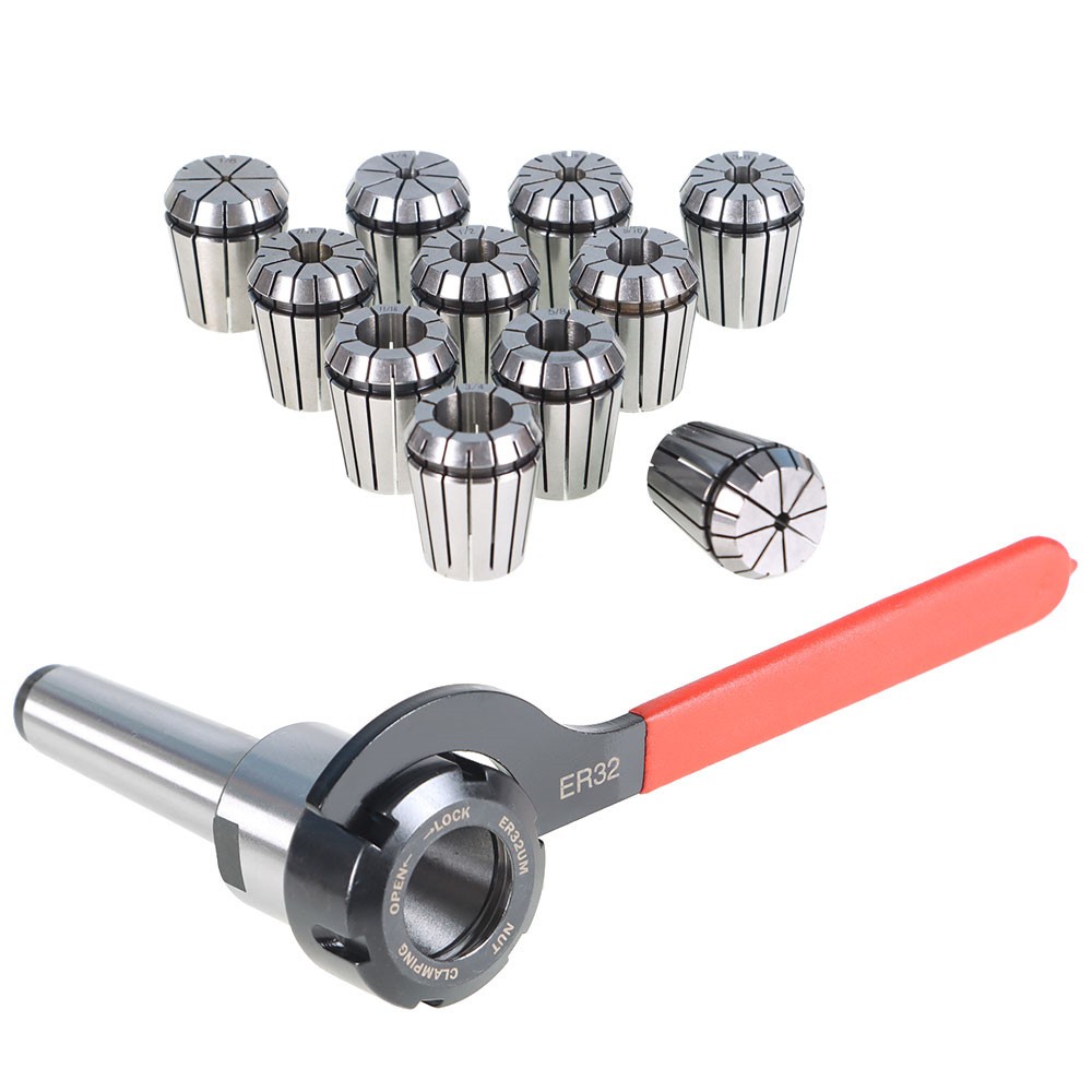 For CNC Machine MT3 Shank With 11Pcs ER32 Collet Set ER32 Chuck & Spanner