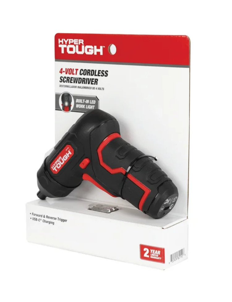 Hyper Tough 4-Volt Max Lithium-Ion Angle Grip Screwdriver with Charger
