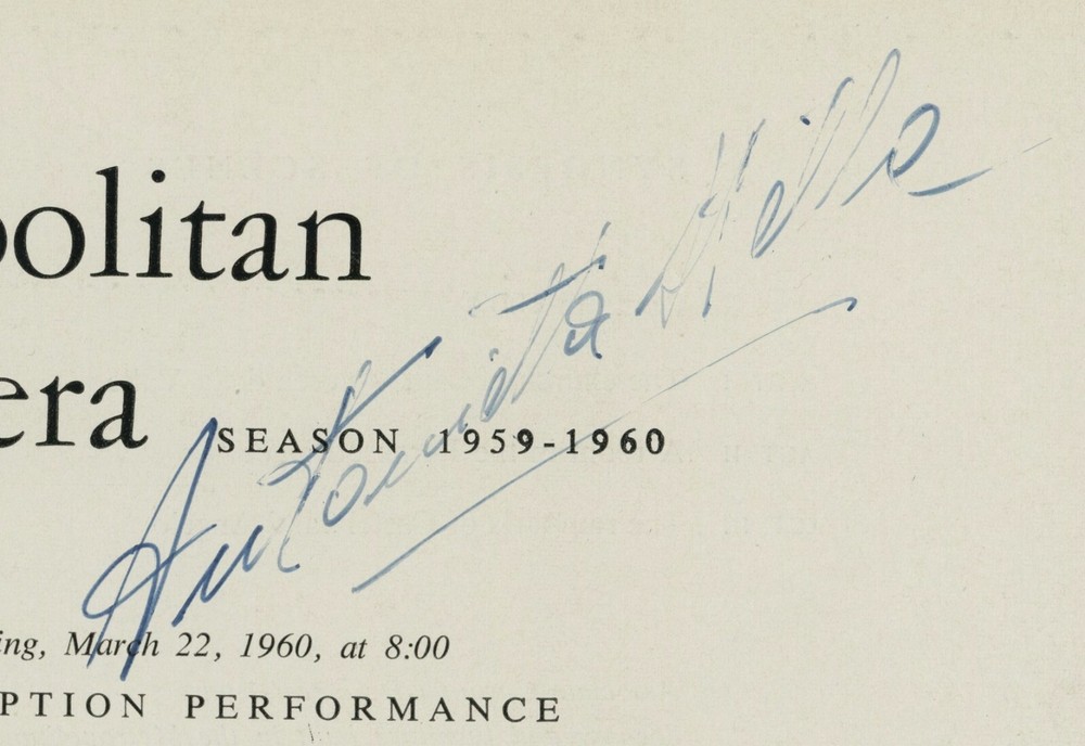 Vintage TOSCA Program Page Signed by ANTONIETTA STELLA