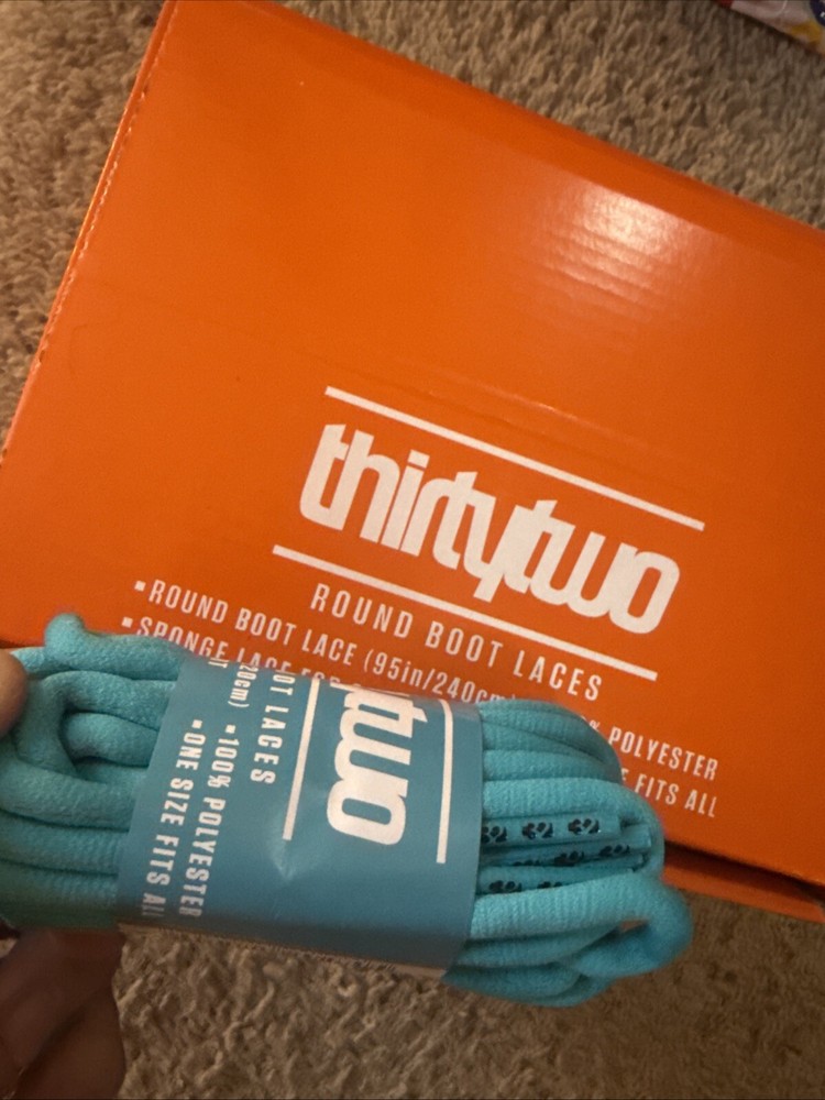 Thirtytwo Snowboard Boot Laces Polyester 87” Teal Round Soft OEM genuine 2025