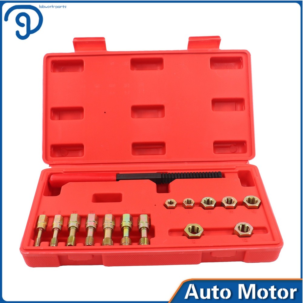 15-Piece Metric Thread Chaser Set M6 M8 M10 M12 Thread Restorer Tool Thread Set