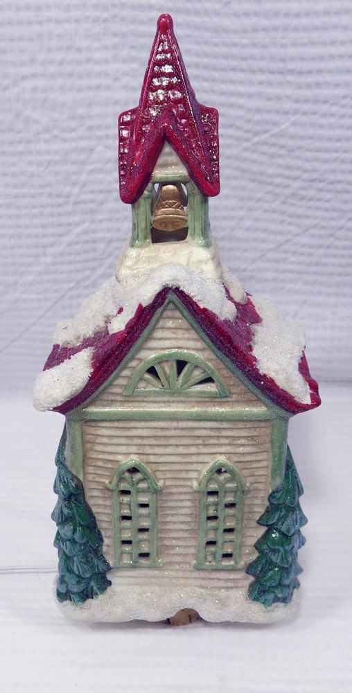 Christmas Village Church Glittered