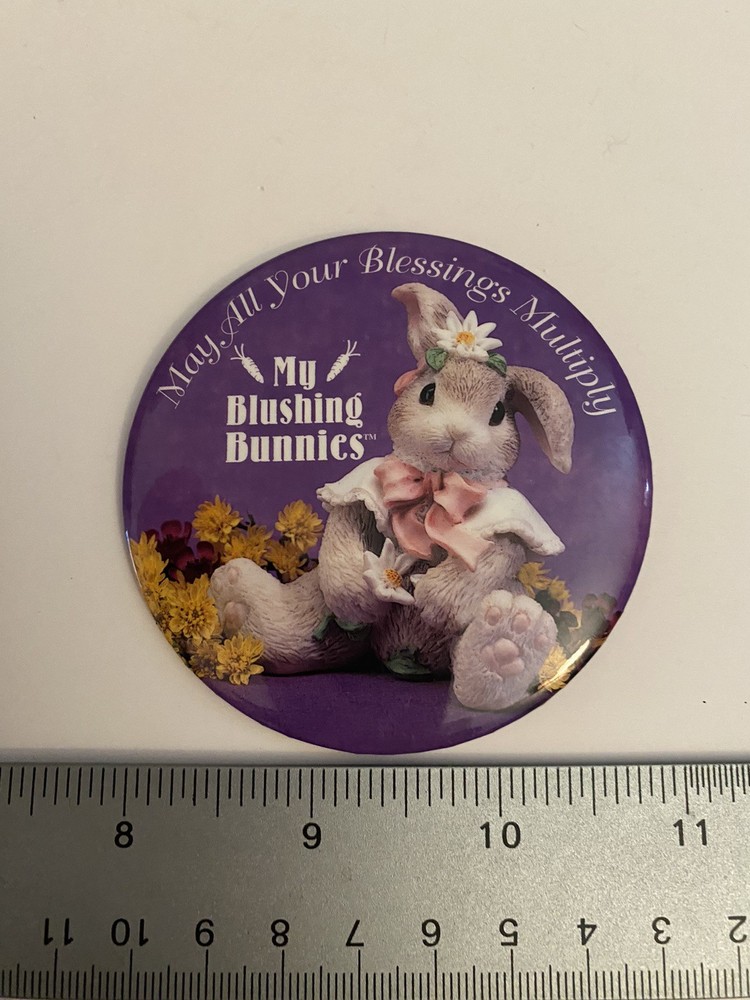 My Blushing Bunnies Enesco Pin Back Button P106