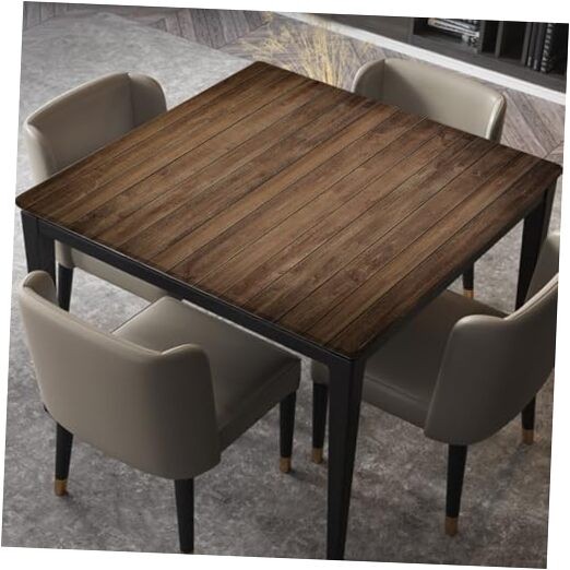 Stretch Square Fitted Table Cloth, Wood 24" x 24" (Square) Wood Texture -3