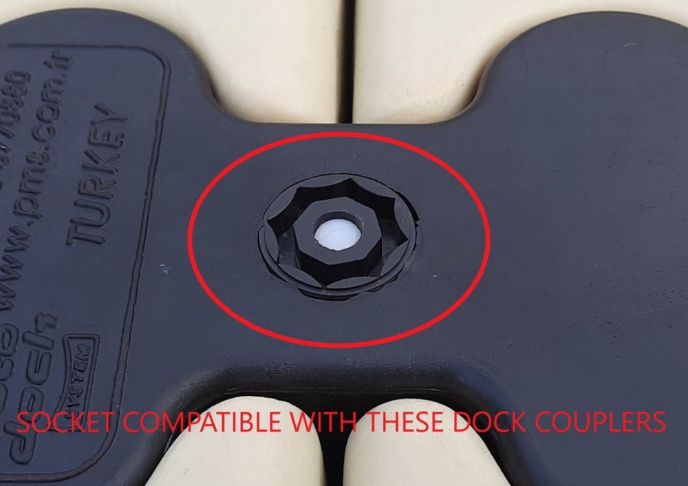 (2pcs) Drive Tool For EZ Dock Coupler - 3/8” Socket Adapter