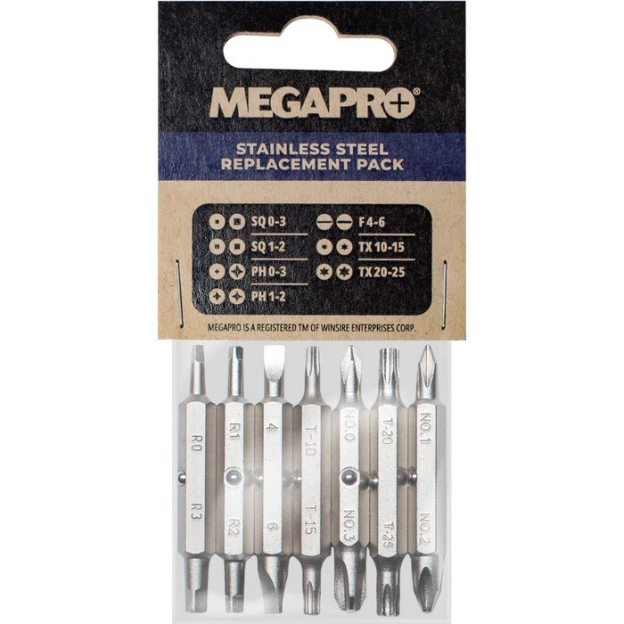 Megapro Stainless Replacement Bit Set for 151SS Multi-bit Screwdriver BITS ONLY