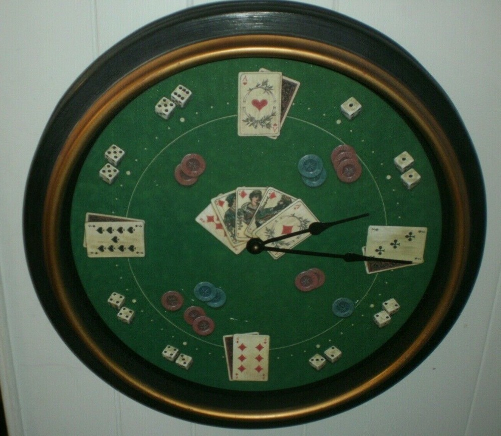 High Stakes Cards Clock 21"