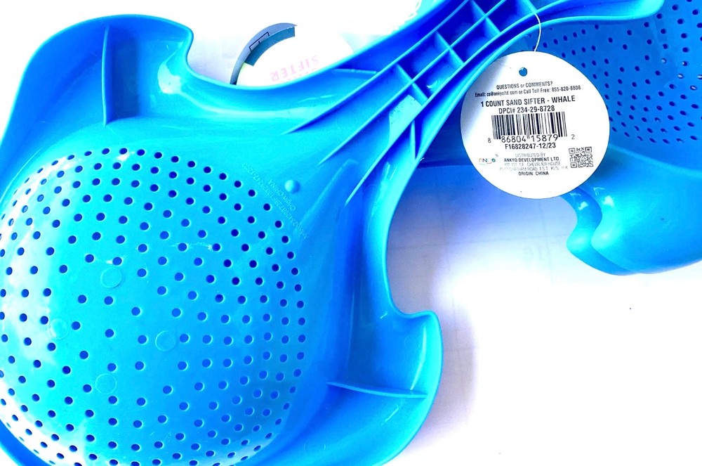 3pc Sand Sifter’s - Blue Whale Shape Plastic Light Durable Beach Play Sandy Soil