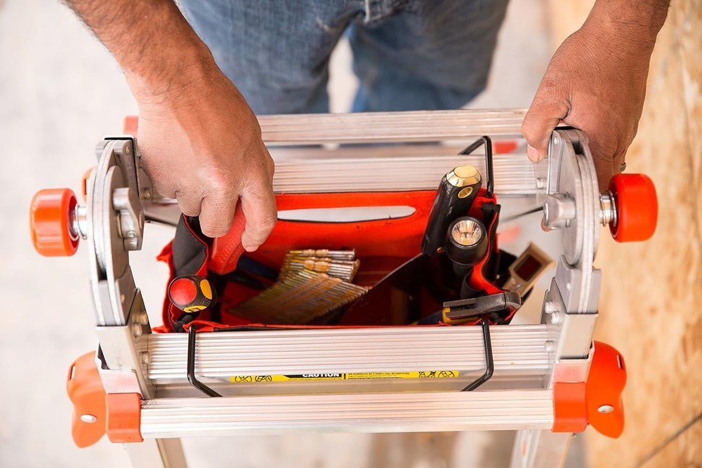 Lightweight Tool Storage Pouch for Multi-Position Ladders - Silver Elegance