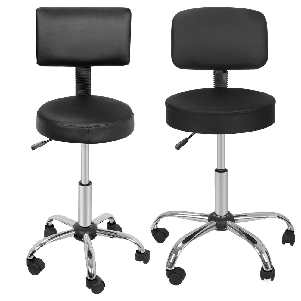 Rolling Salon Stool Adjustable Hydraulic Massage Spa Salon Chair W/Back Rest