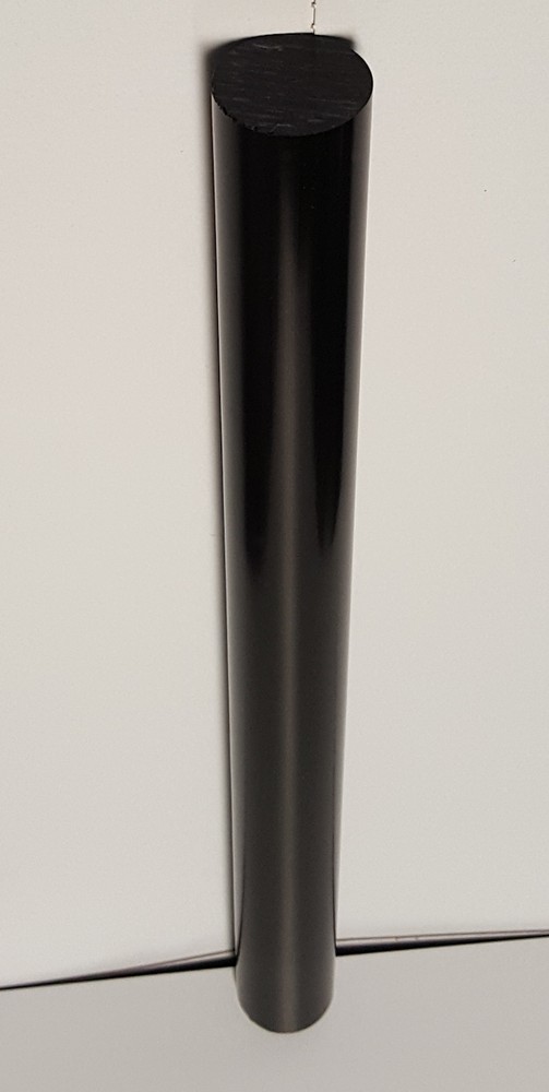 SOLID OPAQUE BLACK ACRYLIC PLEXIGLASS LUCITE ROD 1” DIAMETER 24” INCH LONG clear