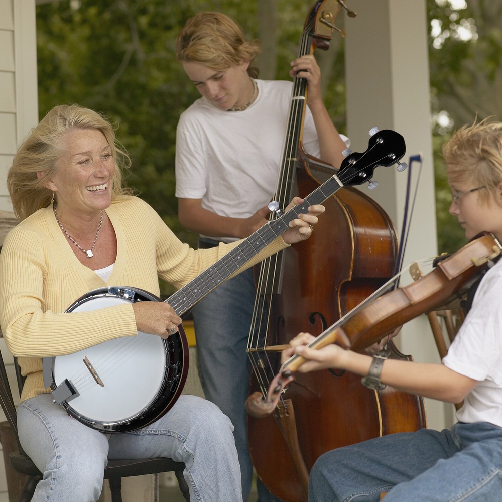Full Size 5 String Right Handed Banjos Set with Closed Solid Sapele Back