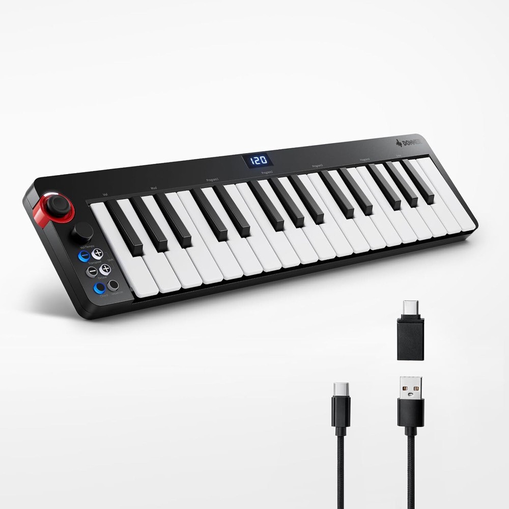 ✅ Donner N-32 USB MIDI Keyboard Controller 32 Key With Screen Joystick Sequencer