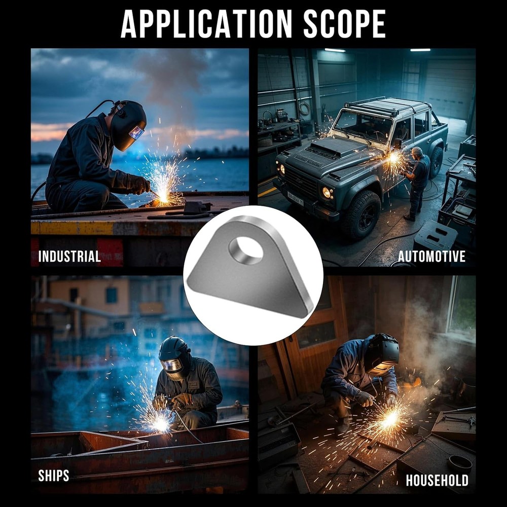 Weld on Tabs, Steel Shock Basic Weld Tab, Universal Weld on Tabs Flat Bottom Mou