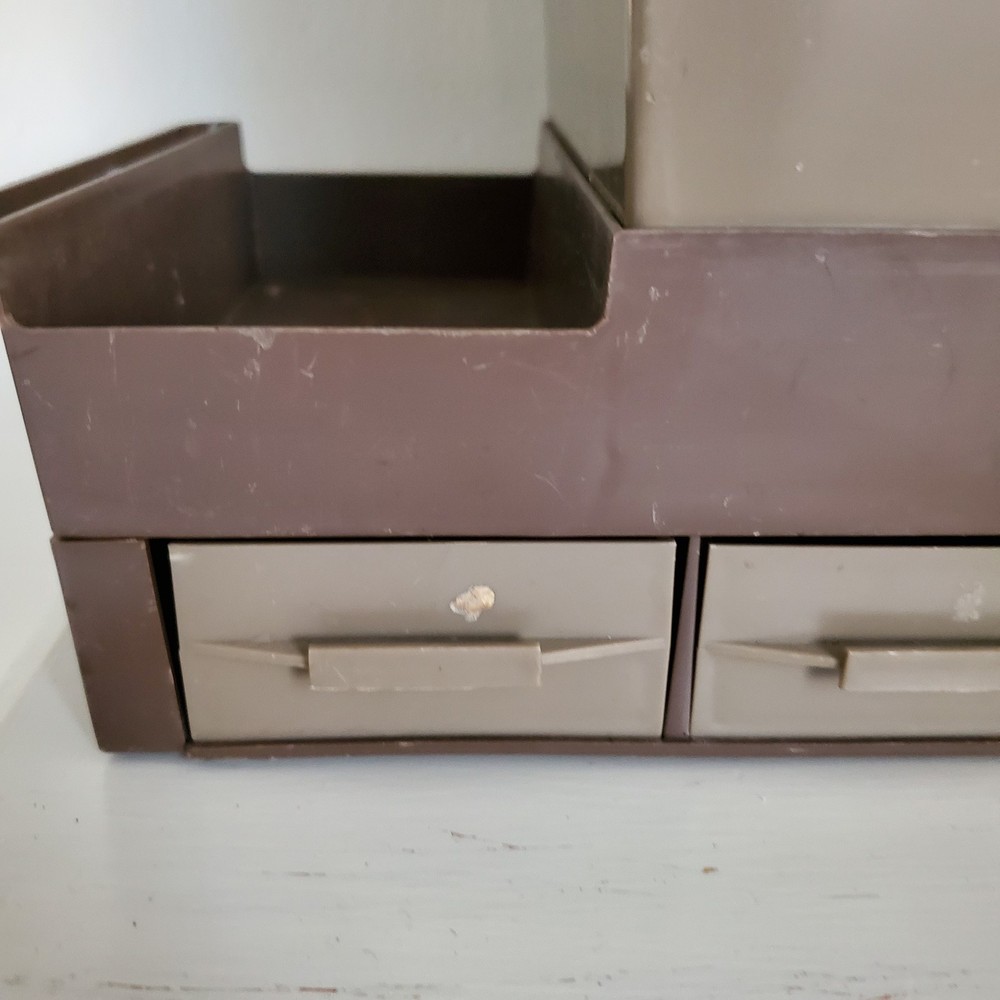 Vintage Akro Mills Gray Plastic Drill Boy Toolbox Caddy