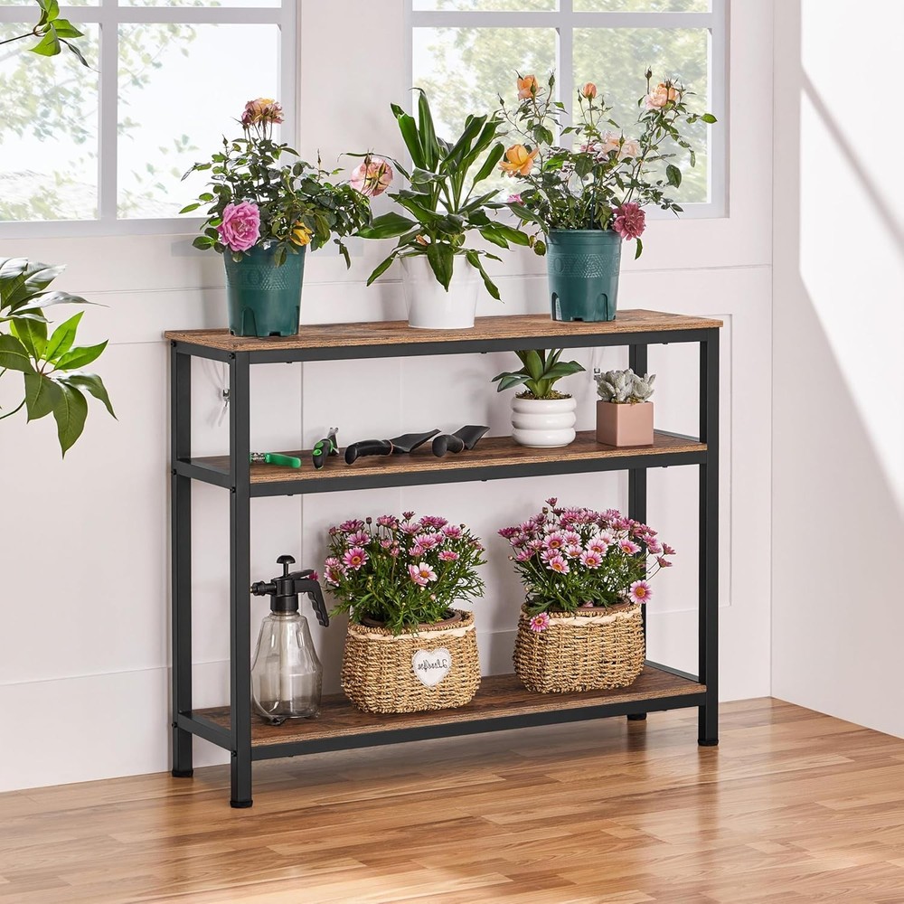 NEW Yaheetech Industrial Console Table, 3 Tier Entryway Table with Storage She