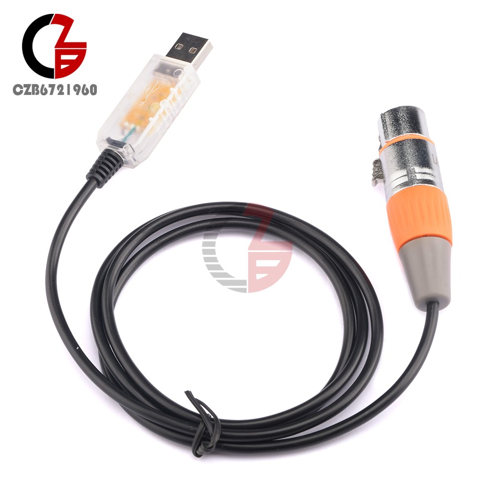 1pcs USB to DMX Interface Adapter Cable Stage Light PC DMX512 Controller Dimmer