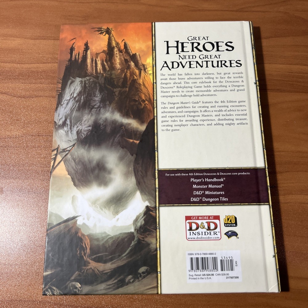 Dungeons & Dragons Dungeon Master’s Guide Core Rules Hardcover Book First Print