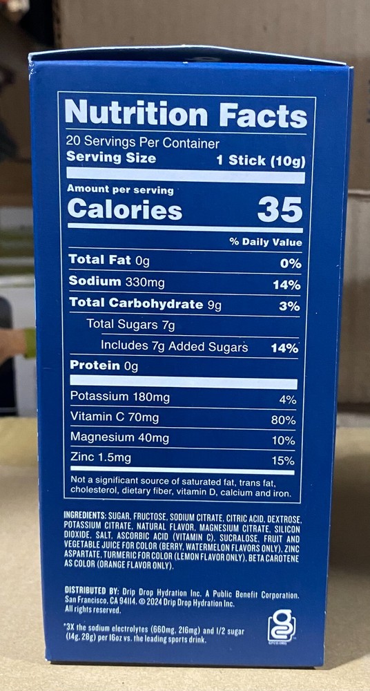 DripDrop Hydration Electrolyte Drink Mix, Bold Variety 20 Count