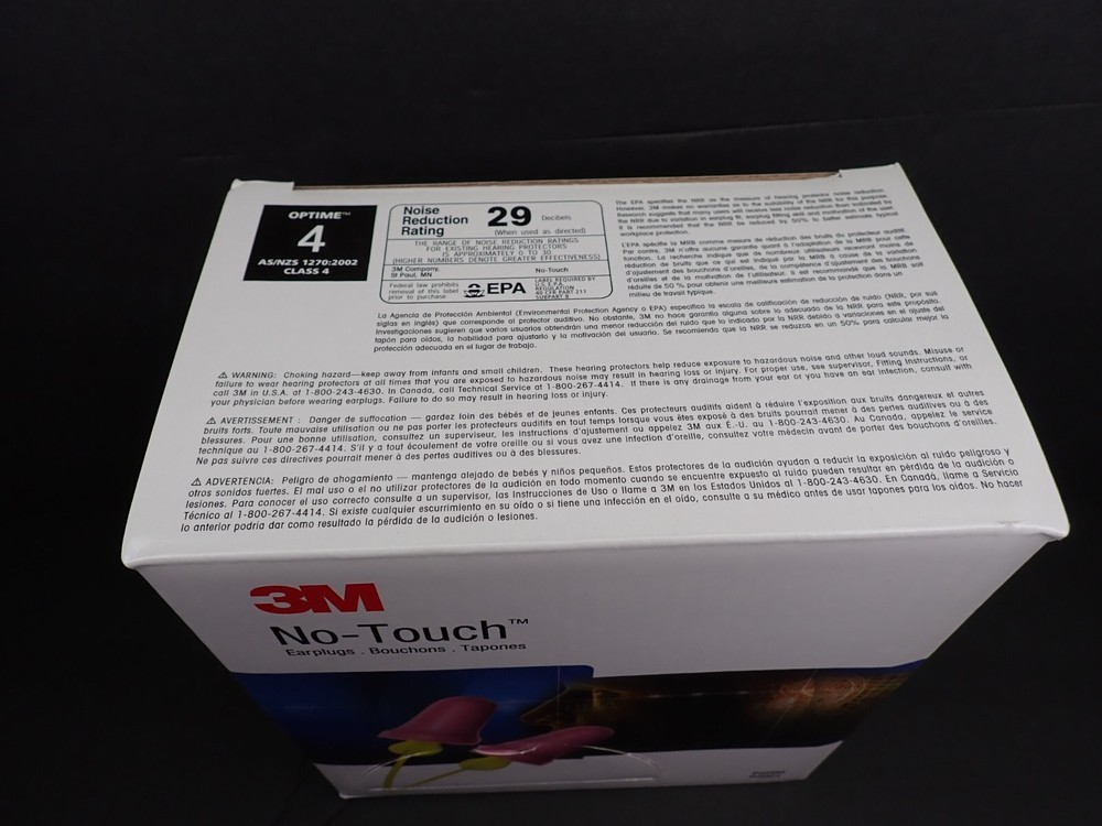 3M P2000 No-Touch Uncorded Earplugs 100 Pair Bulk Box 29 dB