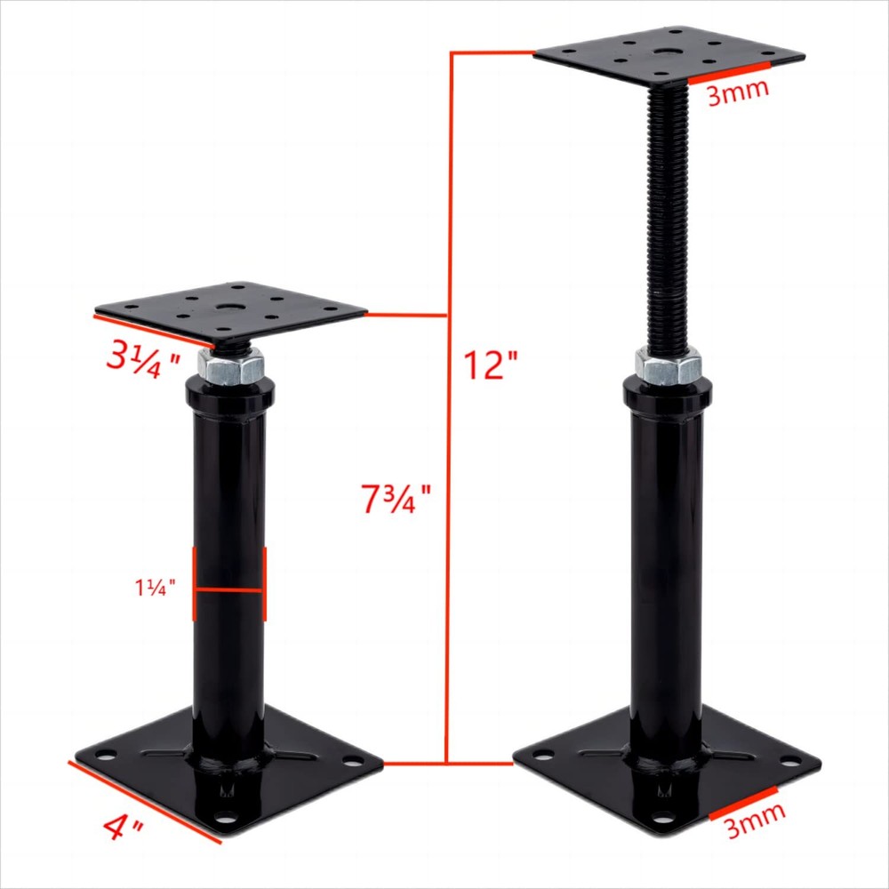 2-Pack Adjustable Floor Jack – Temporary Support for RVs Decks & Repairs