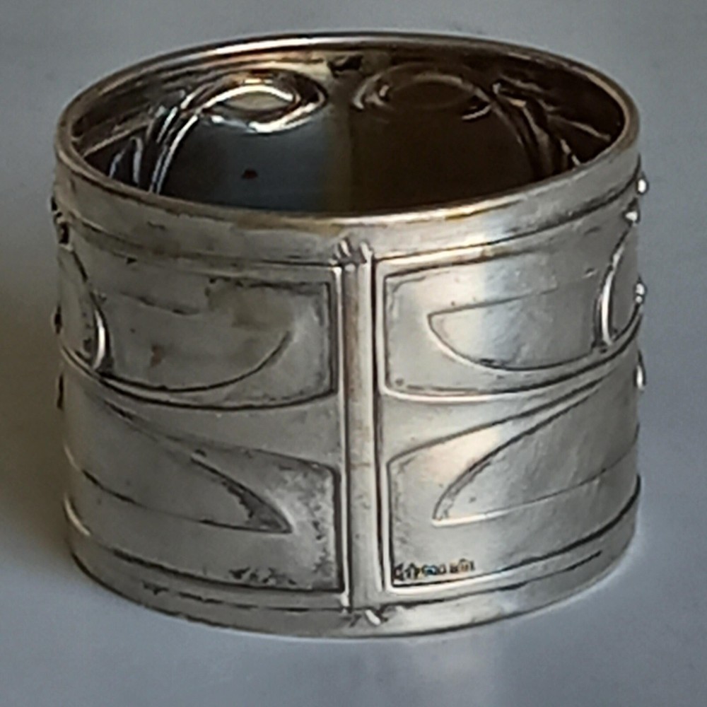 Antique Secessionist German Solid Silver Napkin Ring
