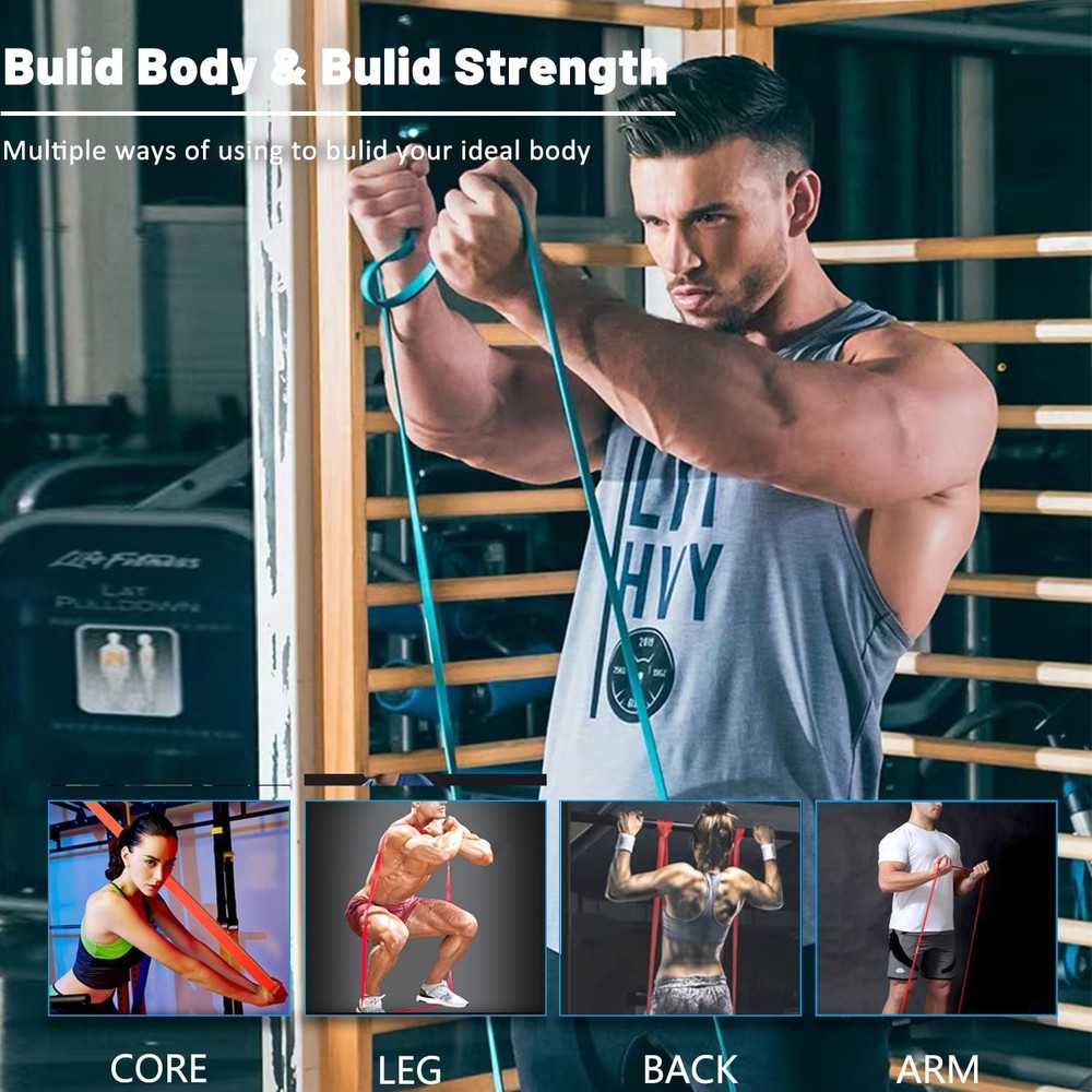 Resistance Bands, Pull Up Assist Bands - Workout 5-125 LBS, Multicolor