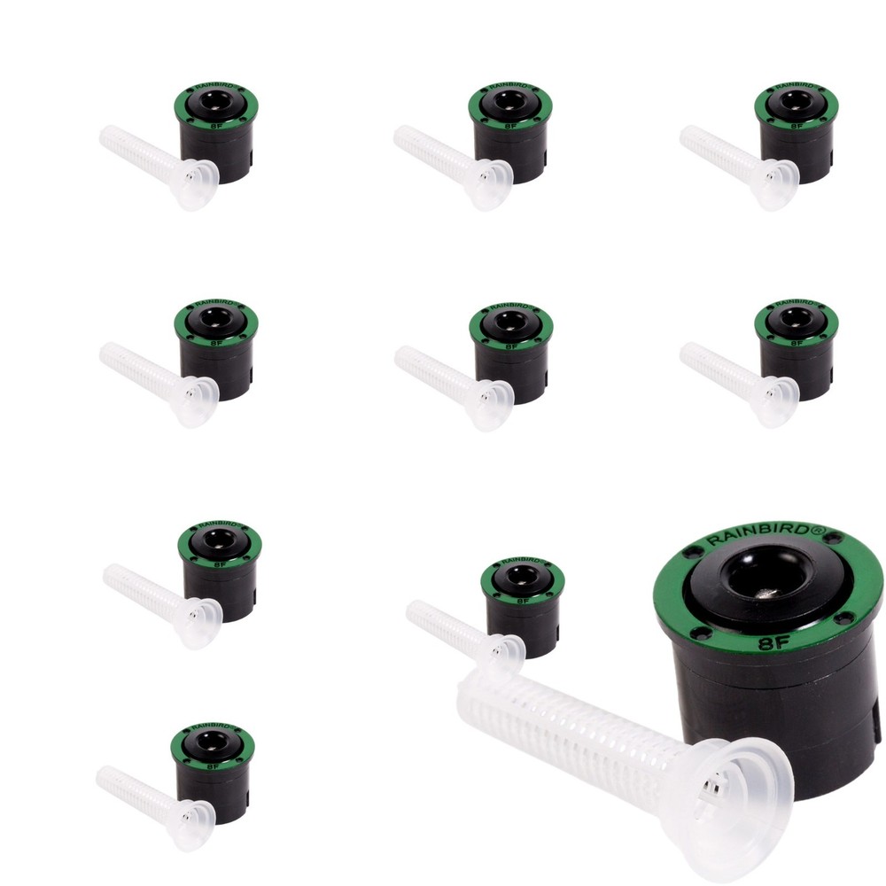 10 Rain Bird 8F 360° Full-Circle Spray Pattern Sprinkler Nozzles, 8' Radius