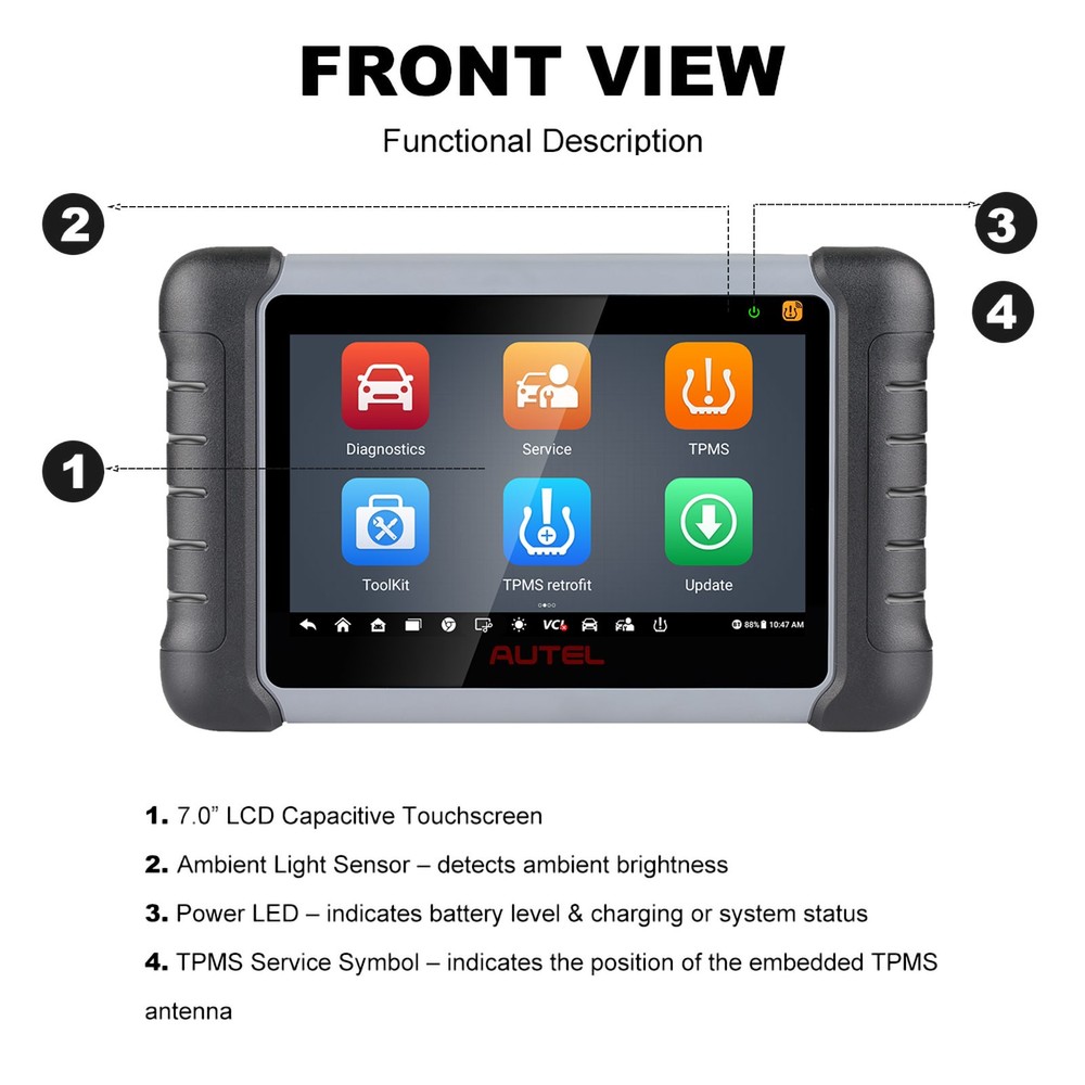 Autel MaxiPRO MP808Z-TS All System Diagnostic Control Scanner E.CU Coding TPMS