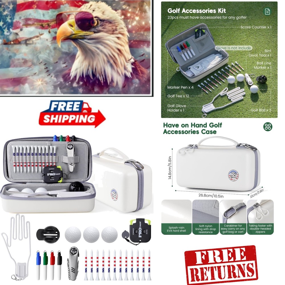23-Piece  Golf Accessories Set with Customizable EVA Case – Gift Ready