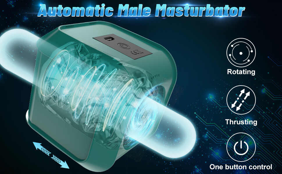 Male Masturbaters Automatic HandsFree Rotating Cup Thrusting Stroker Lubricants