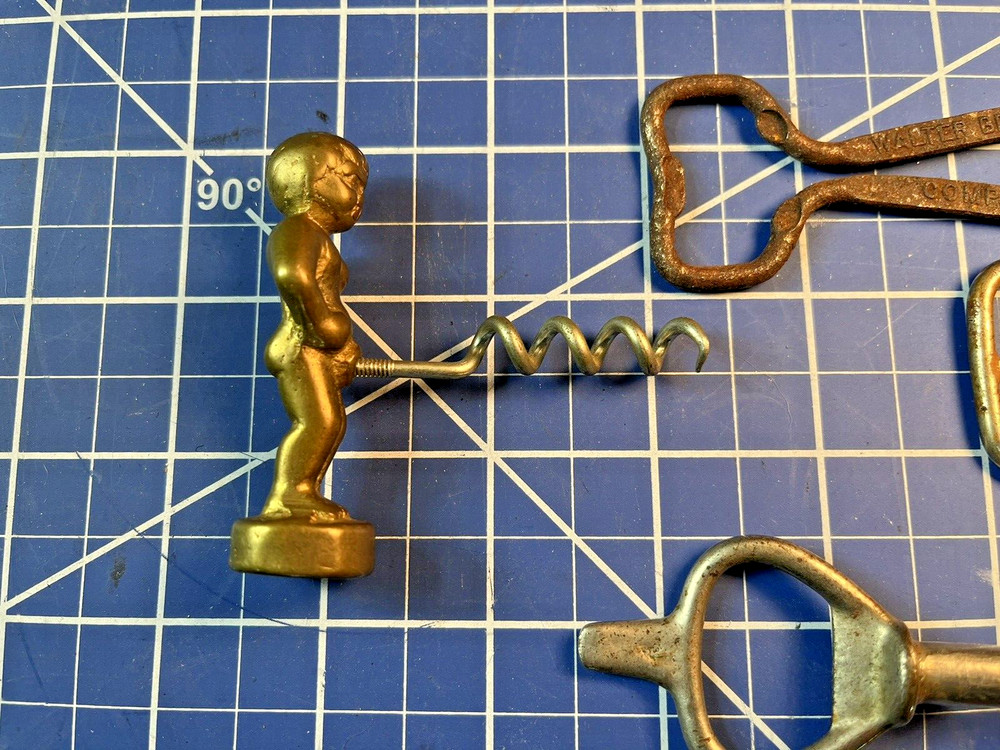 7 Vintage Bottle Openers Corkscrews Peeing Boy Walter Brewing Maprosa