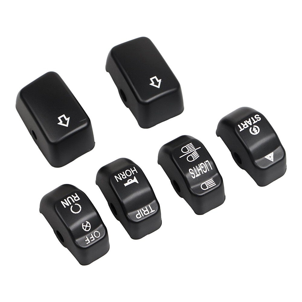 6pcs ABS Hand Control Switch Housing Button Cap For Harley Softail Dyna Slim FLS