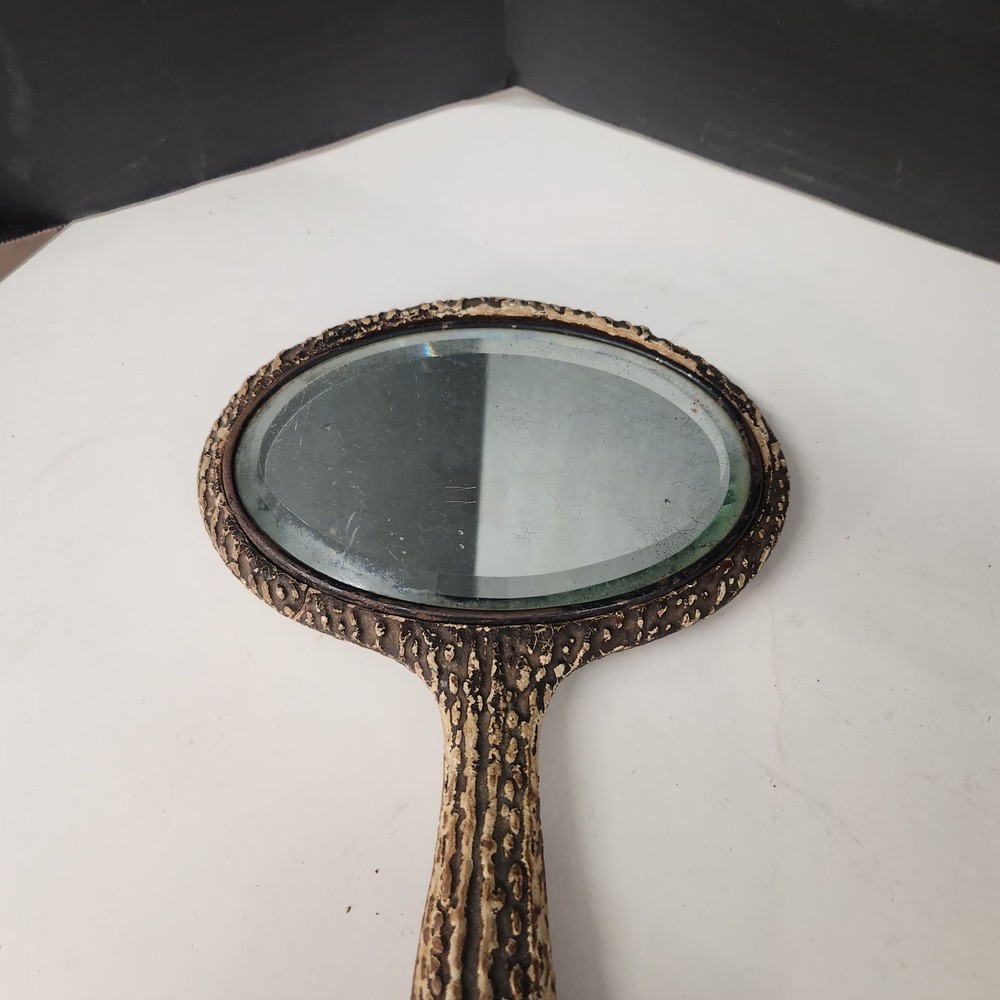 Vtg Handheld Vanity Dresser Mirror