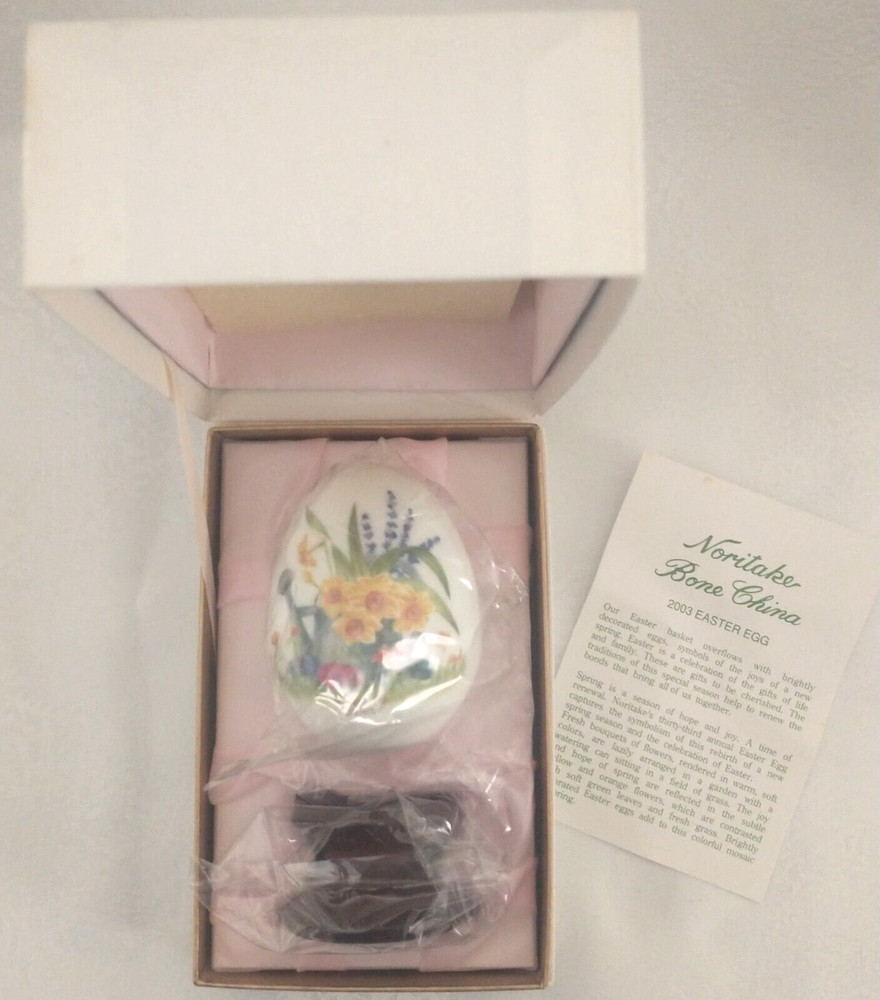 Noritake Easter Egg 2003 Limited Edition 33RD Stand Bone China M170 "NEW IN BOX"