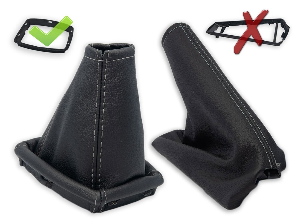 FOR FORD FOCUS C-MAX 03-06 GEAR SHIFT + EBRAKE GAITER LEATHER s. GRAY + FRAME