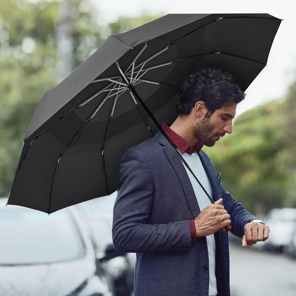 54 Inch Large Compact Windproof Golf Umbrella Rain Oversized Auto Open Close
