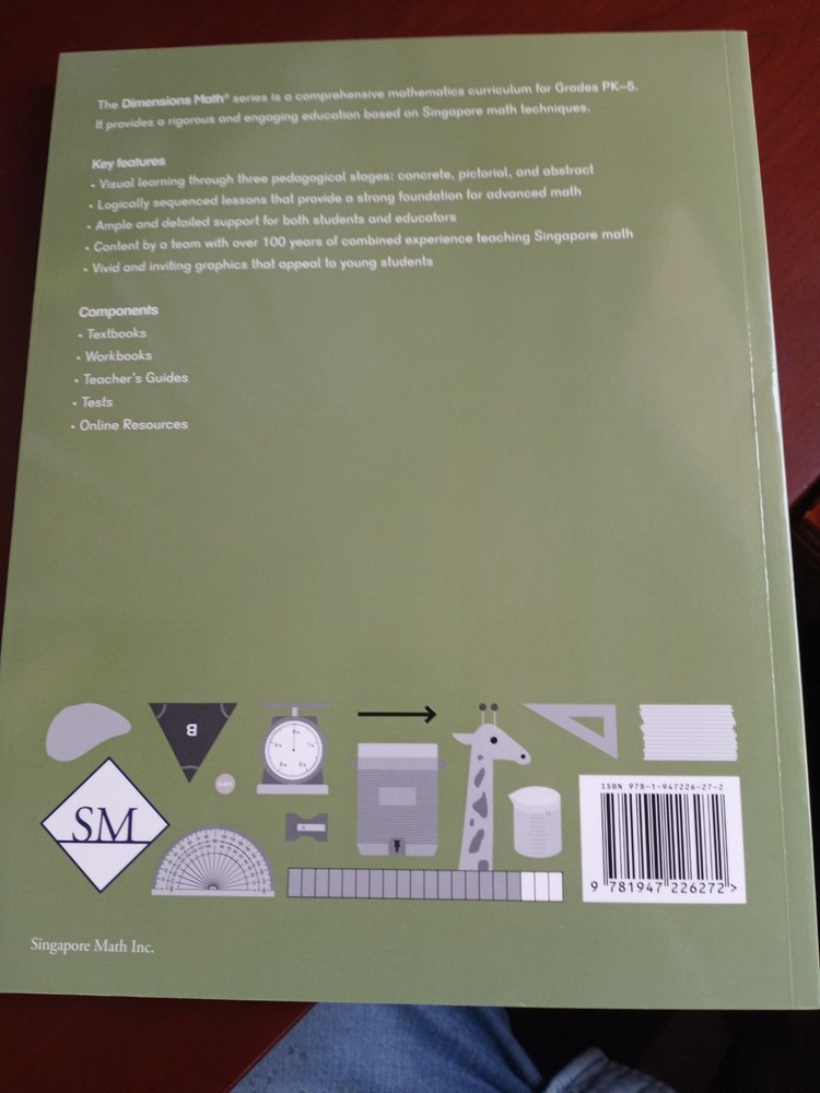 Dimensions Math Workbook 5B | - Paperback, by Singapore Math Inc. LIKE NEW!!