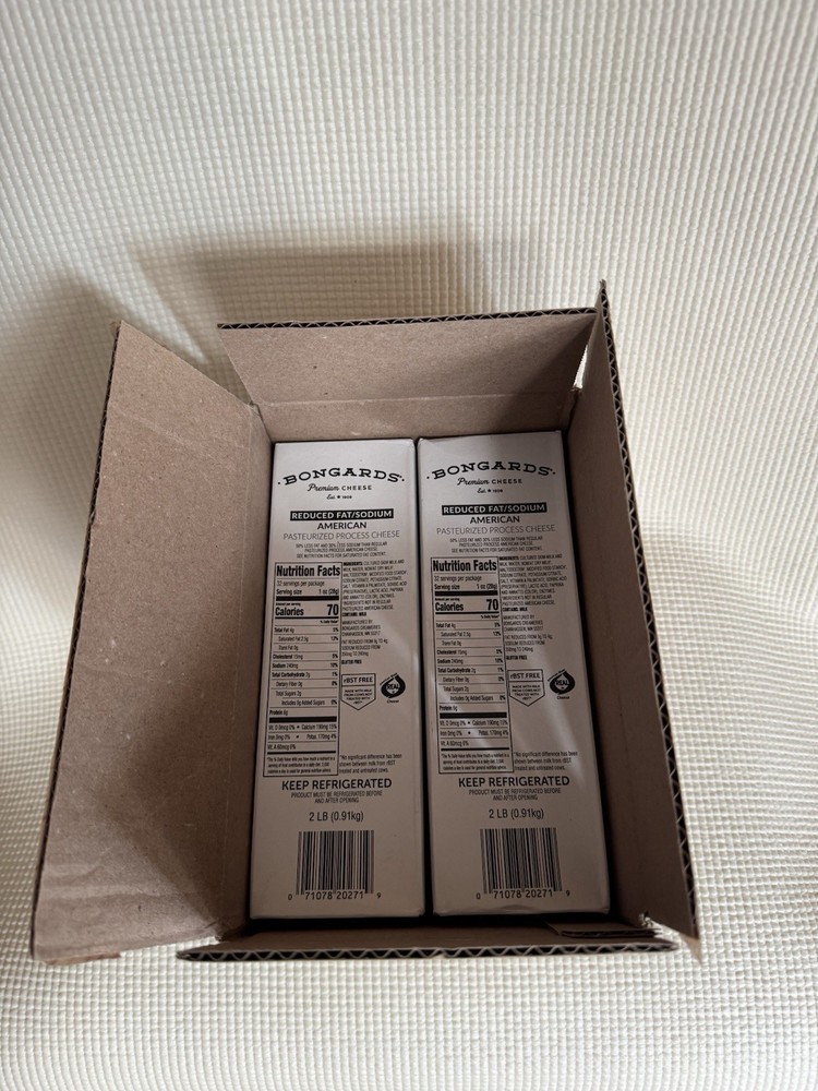 Bongards Premium American Cheese Pasteurized Process 2 Pack (4 lbs) Government