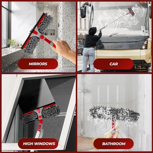 Squeegee Window Cleaner Tool 2-in-1 Window Squeegee for Window Cleaning, 60”