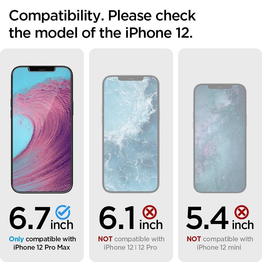 Spigen GLAStR EZ FIT Screen Protector for iPhone 12 Pro Max ~ 2-Pack