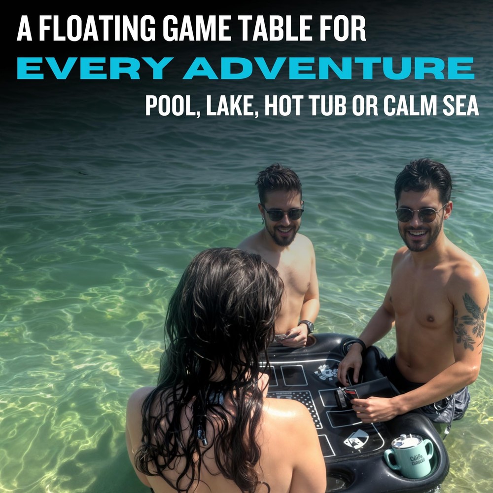 DIVEBLAST Floating Card Table for Pool with Waterproof Cards — Floating Game ...