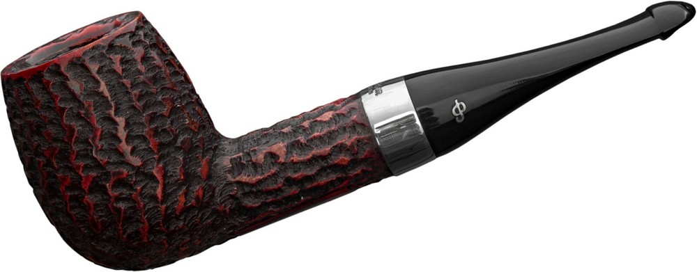 PETERSON "HOUSE" RUSTIC BILLIARD 9MM BRIAR PIPE / STERLING SILVER / GIANT in BOX