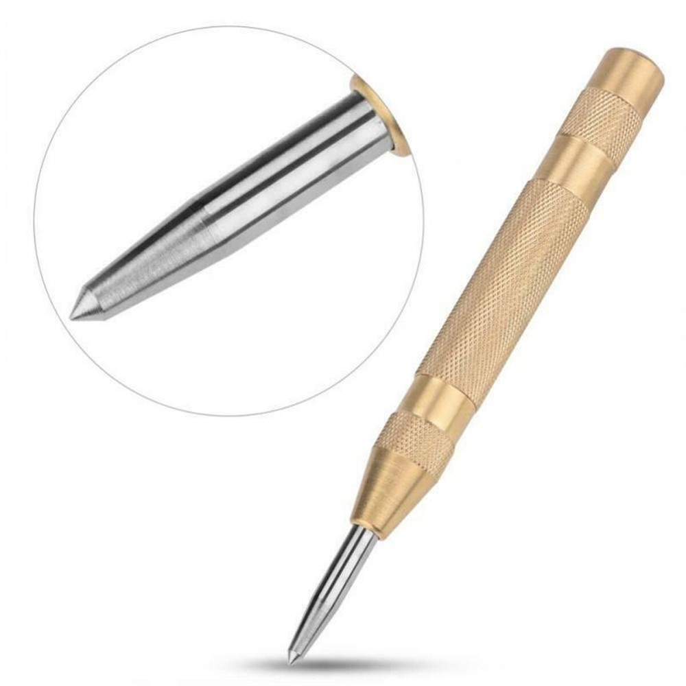 4PC Automatic Center Punch Strikes Surface Hammer Impact Spring Hole Tool 5 Inch