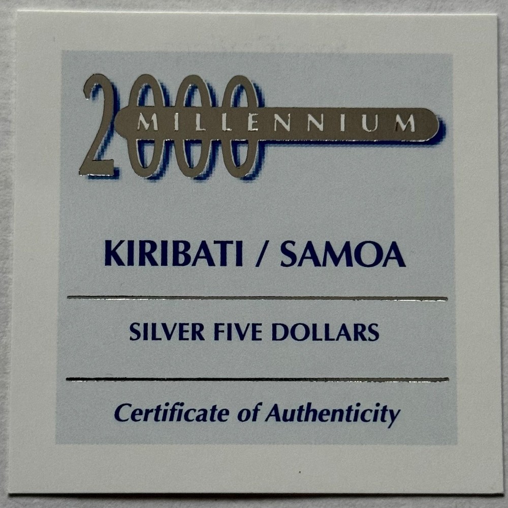 SAMOA/KIRIBATI 5 DOLLARS 1997 - 2000 SILVER 925 PROOF TEMPORA MUTANTUR