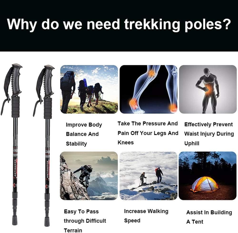 Ergonomic Hiking Poles with Anti-Shock Technology - Includes 10 Replacement Tips