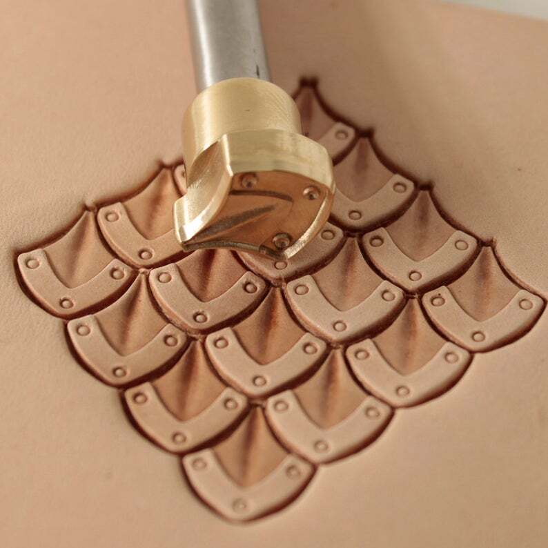 Armor Scale Leather Crafting Stamp Tool Crafts Brass Saddle Making Stamps #403