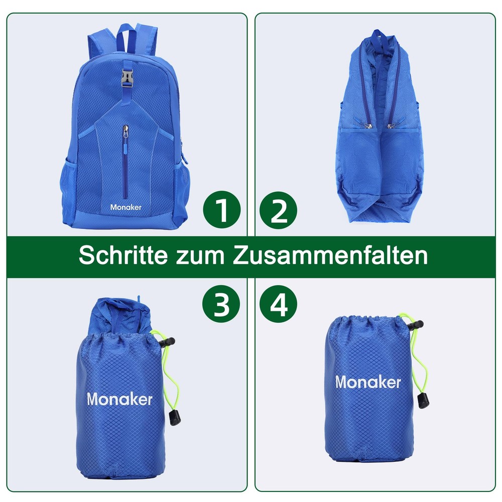 Ultralight 20L Foldable Backpack, Multi-Pocket Design, Compact to Palm-Sized,...