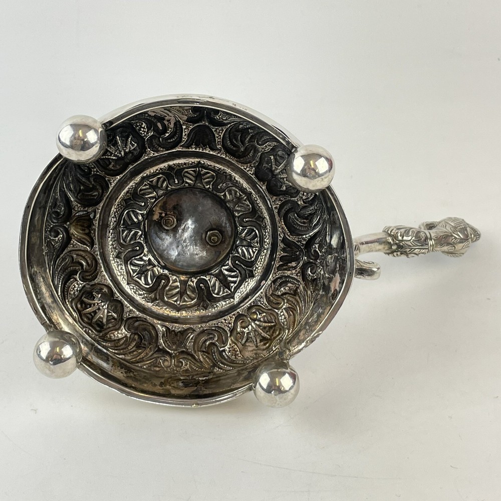 Antique Probably Spanish Solid “915” Silver Figural Chamberstick Figurehead 18cm