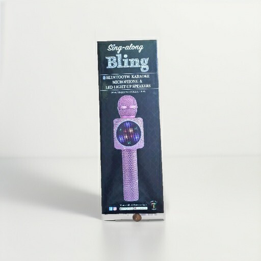 Pink Bling Karaoke Microphone & Bluetooth Speaker